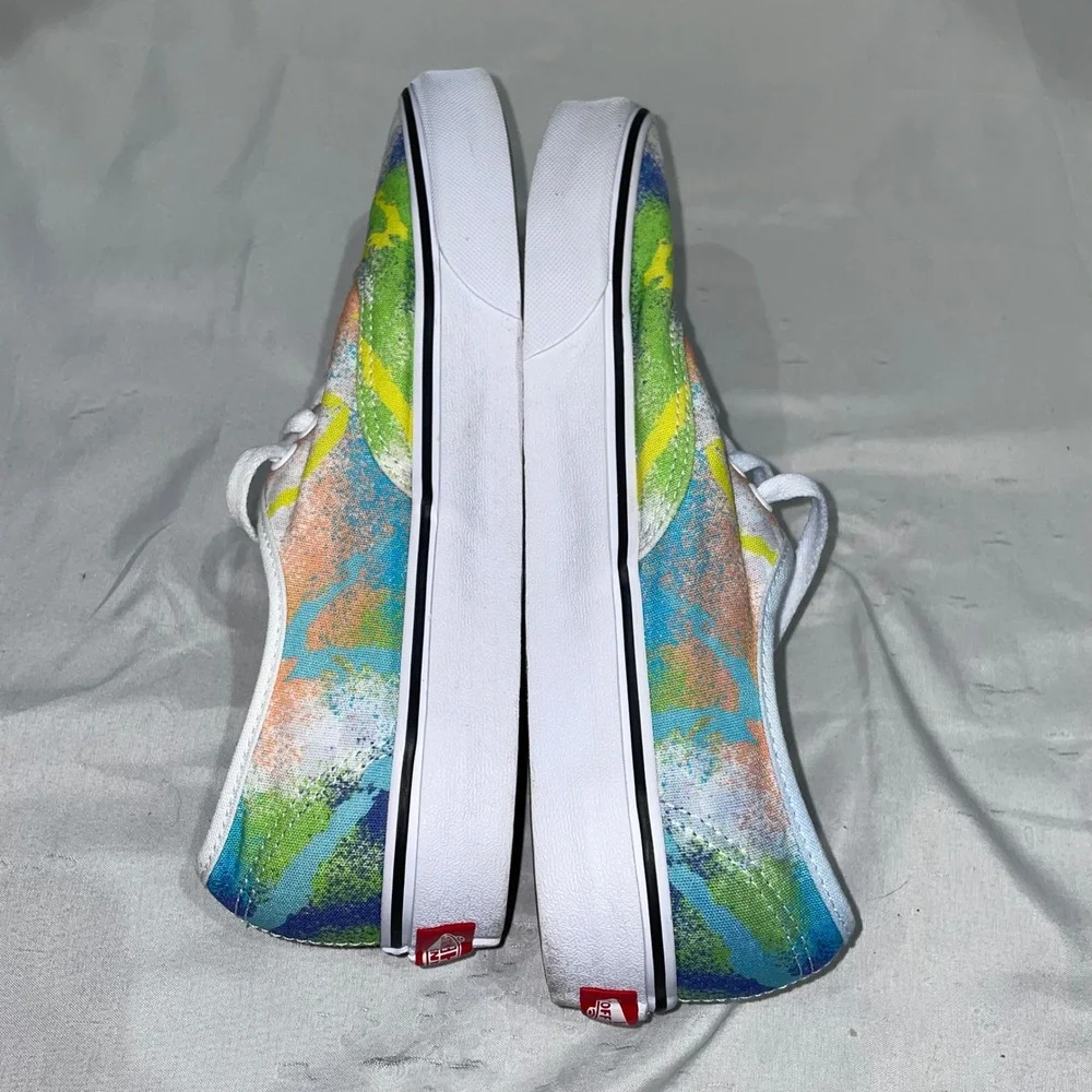 Vans Authentic Multi Color Abstract Splash Canvas Sneakers Womens 9 Mens 7.5